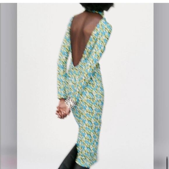 Zara Midi Floral Dress Size Large - Picture 12 of 15